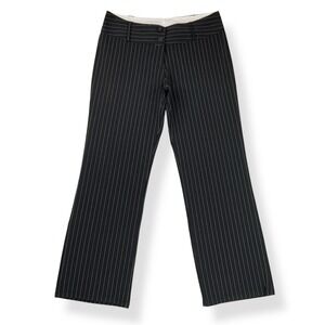 Logo USA Pants Women Medium (ACTUAL 29x26) Black Straight Crop Y2K Low Rise EUC